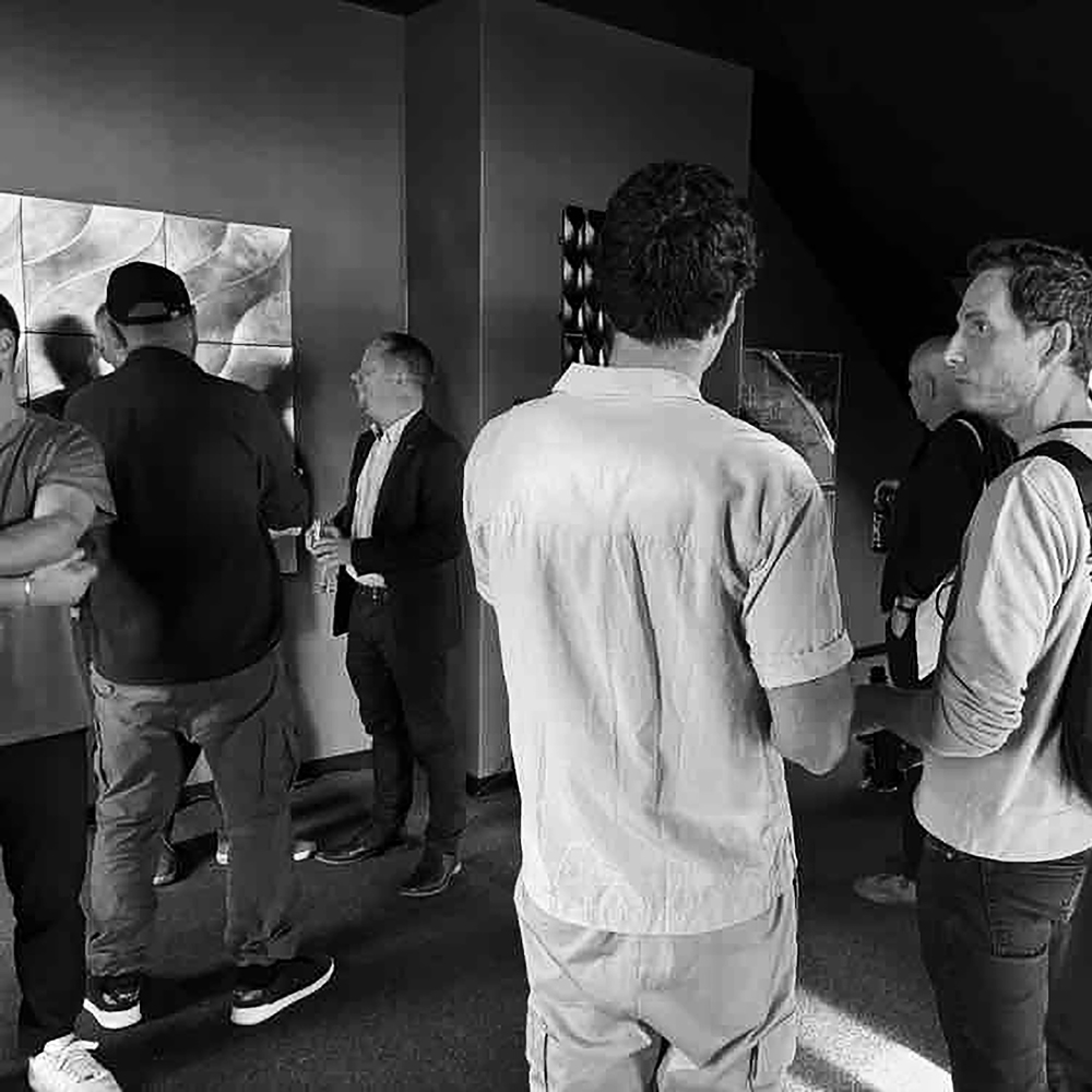 People mingling at the Stilfold x PaperShell event