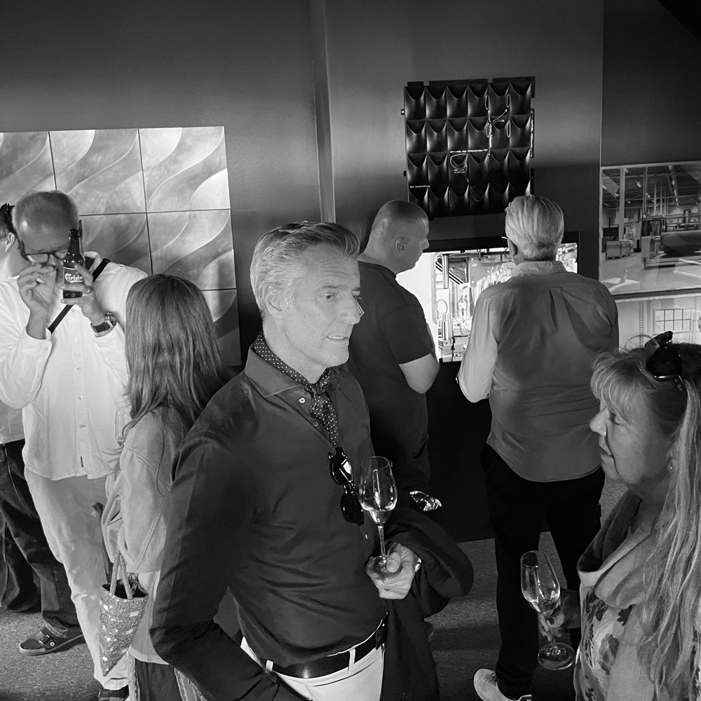 People mingling at the Stilfold x PaperShell event