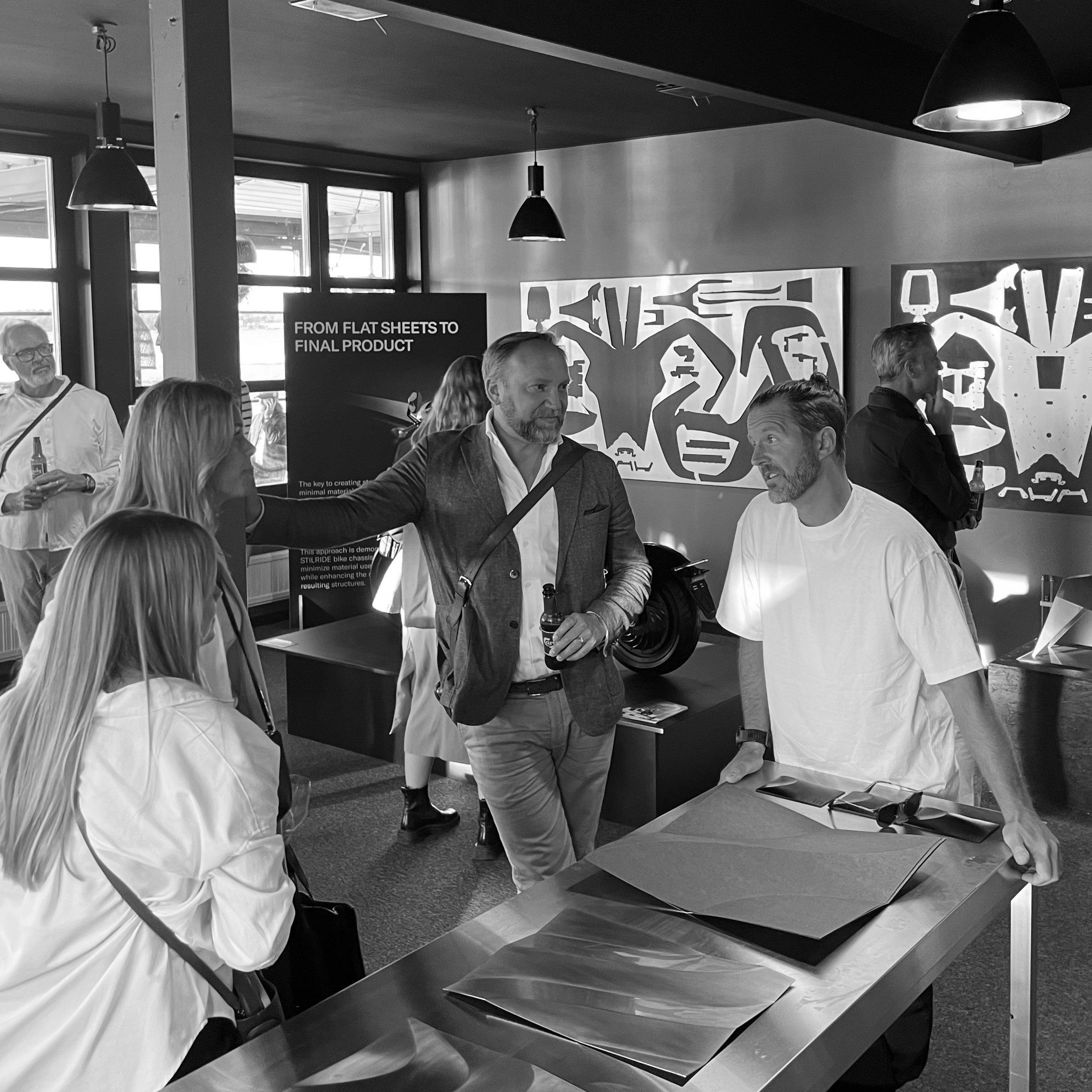 People mingling at the Stilfold x PaperShell event